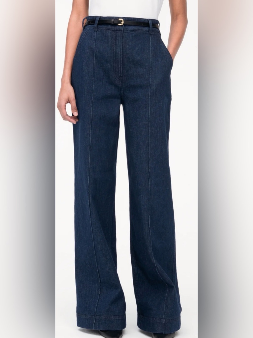 AnotherTomorrow High Waisted Denim Trouser Dark Wash Blue Size EU 40/US 10